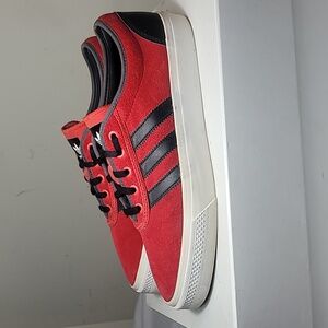 adidas VL Court 3.0 red suede black leather D68897 sneakers size 9